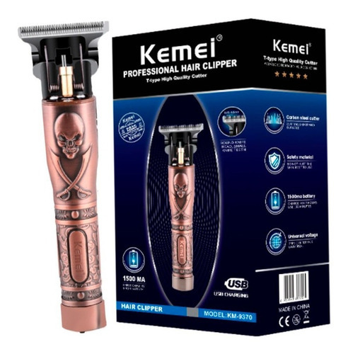 Máquina Corte E Acabamento Kemei Recarregável Profis. 9370 Cor Bronze Voltagem 100v/240v