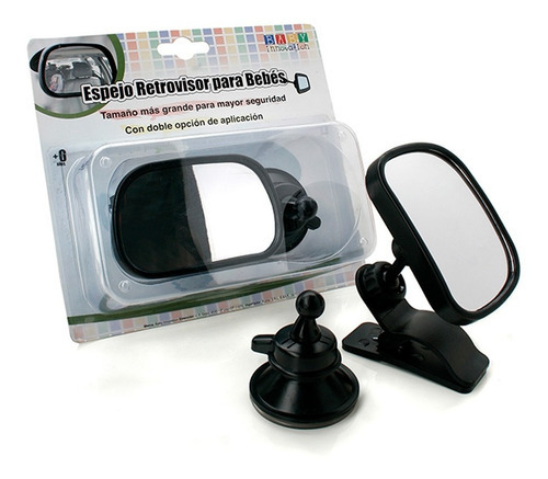 Imagen 4 de 4 de Espejo Delantero Pequeño Universal Para Auto Ideal Para Observar Al Bebé - Baby Innovation Color Negro