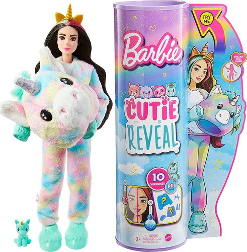 Barbie Cutie Reveal Fantasy Series Muñeca Con Unicornio, Di