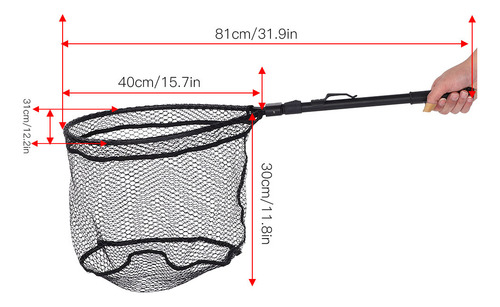 Fly Fishing Dip Net, Liga De Alumínio Portátil, Dobrável Rap