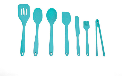 Kit De Utensílios De Silicone Com 7 Peças Verde - Oikos Tamanho U