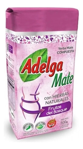 Yerba Mate Adelga Mate Frutos Del Bosque C/hierbas 500 G Adelga Mate Yerba Mate - Frutos del bosque - 500 g - Unidad - 1 - Paquete