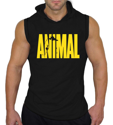 Camiseta Regata Machão Com Capuz Animal Academia 