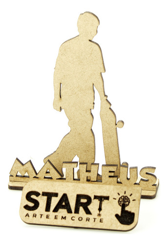 1 Centro De Mesa Skate Skatista Mod1 Mdf Festa 12cm