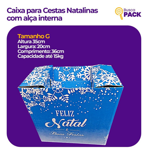 Cesta De Natal Boas Festas Azul G C 36 X L 20 X A 35 An