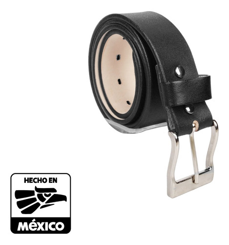 Cinturón 100% Piel Para Hombre Uso Rudo Estilo Casual Negro Negro Piel Genuina 34