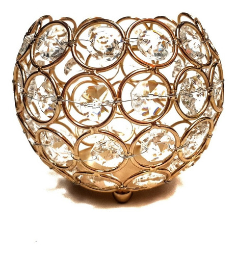 Imagen 1 de 5 de Candelabro Porta Velas Color Oro 10 Cm Redondo Sheshu Home