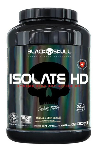 Whey Isolate Hd Isolado + Concentrado 900g - Black Skull Sabor Baunilha