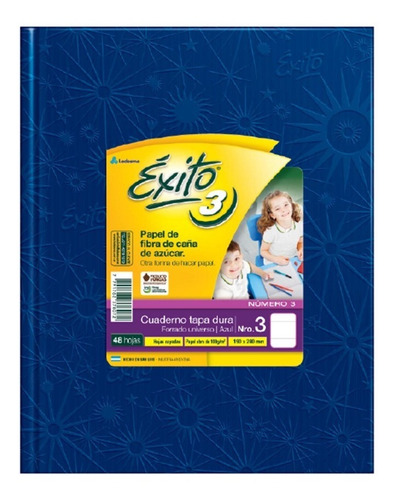 Cuaderno Exito Numero 3 X 48 Rayado Tapa Dura Azul Universo