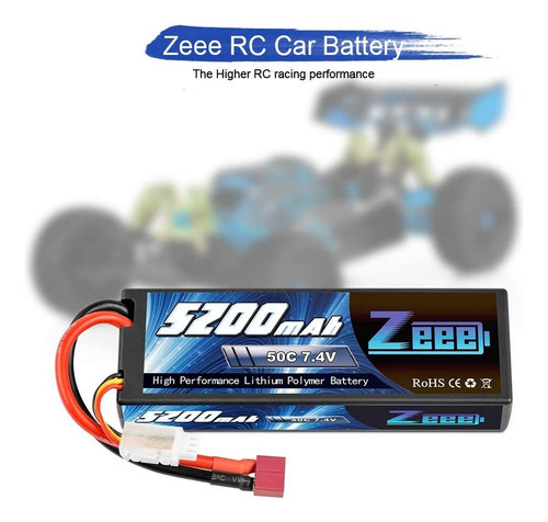 Zeee 5200 Mah 7.4 V 2s 50c Lipo Batería Rígida Con Deans T P