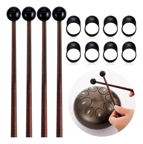 comprar 4 Pcs Mallets De Tambor De Lengua De Acero 8 Pulgadas Glocke