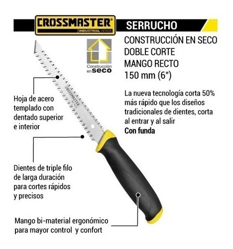 Imagen 2 de 2 de Serrucho Profes Doble Corte C/funda 6 9971854 Crossmaster