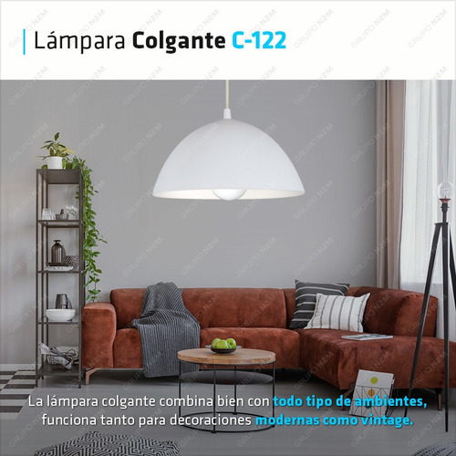 Lampara Colgante Led Pvc Colores E27 Techo Iluminacion