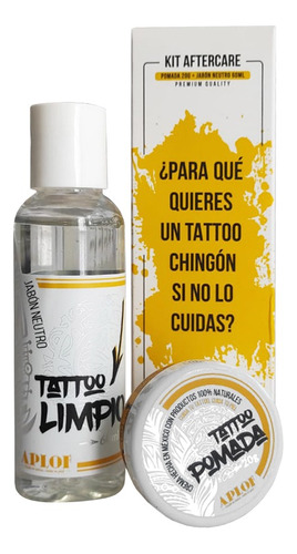 Kit Tattoo Pomada Y Jabón Neutro Aplof Cuida Tatuaje Crema