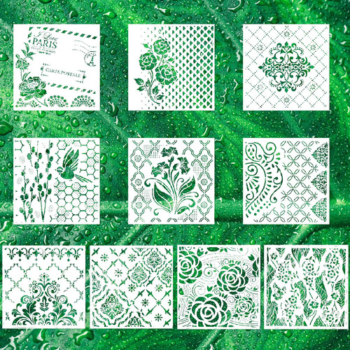 Plantilla Flor Para Pintar Textura Pared 10 Fondo Marmol