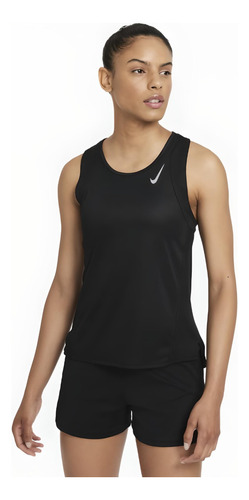 Camiseta Sin Mangas Nike Mujer Drifit Race Negro Gris