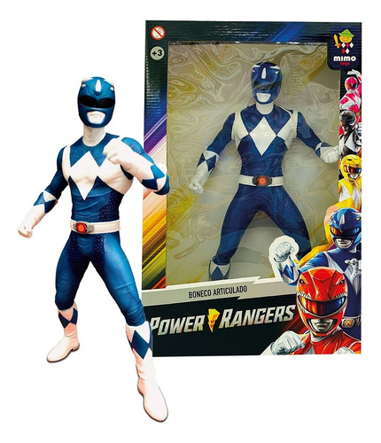 Muñeco Figura Articulada Power Ranger Azul Ditoys 50cm