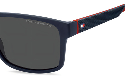 Óculos de sol masculinos Tommy Hilfiger Th 2142/s 2073888ru56ir com design azul
