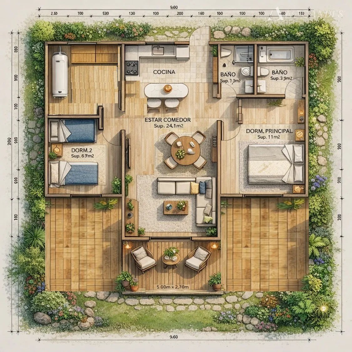 Imagen 5 de 14 de Casa En Arriendo De 2 Dorm. En Villarrica