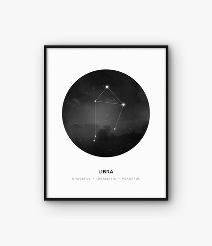 Constelación Libra  Cuadro (30×40-marco Negro)