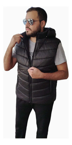 Chaleco Hombre C/ Capucha Desmontable Comodo Premium Fabrica