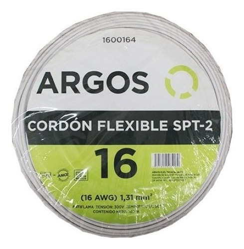 Cable Pot De Cobre Cal. 16 100 Mtrs Argos  Dúplex Flexible