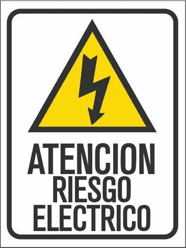 Cartel Riesgo Choque Electrico Adhesivo 9x16 Cm Advertencia