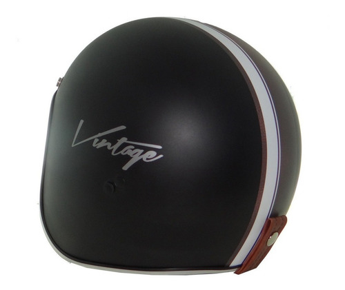 Casco para moto abierto Vértigo Vintage Maya negro mate talle M