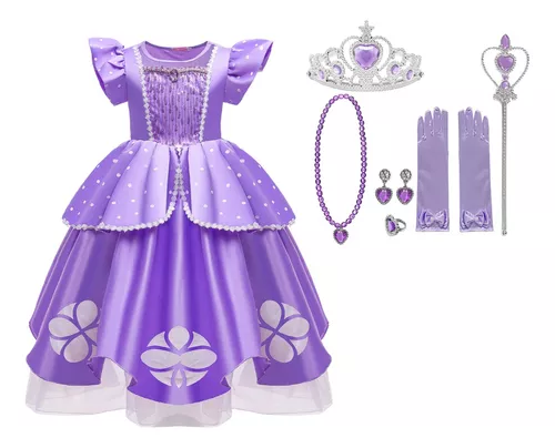 Fantasia vestido infantil princesa Sofia lilás