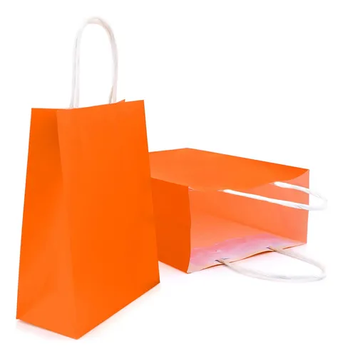 Bolsas De Papel Kraft Regalo Colores 16x21x8 12 Unidades