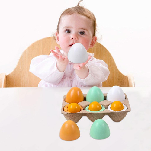 6x Huevos De Madera Educación Temprana Cocina Juegos De