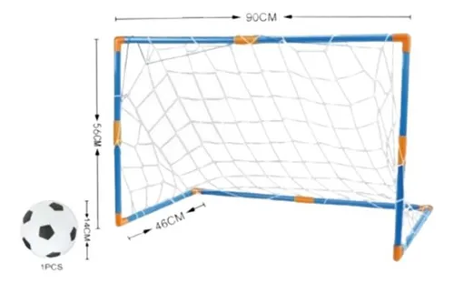 Arco De Futbol + Pelota Futsal Juego Deportivo 90x56x46cm