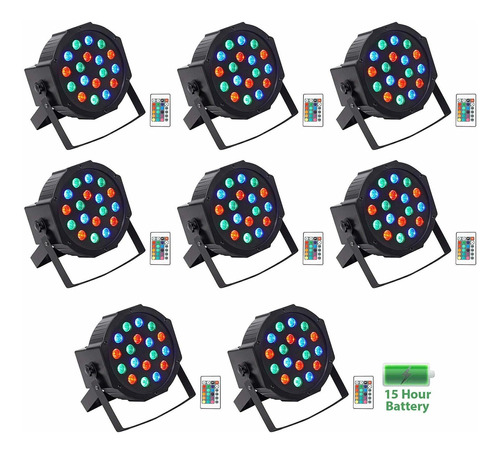 Rockville Bateria Par 50 Led Recargable Dmx Dj Club Wash