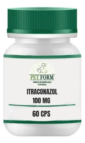 Itraconazol 100 Mg Pote 60 Cápsulas Incolor Uso Veterinário