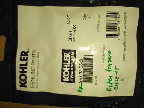 Retenes Kit 2 Pzas Motor Kohler Ch620 Ch680 Ch730 18-25 Hp