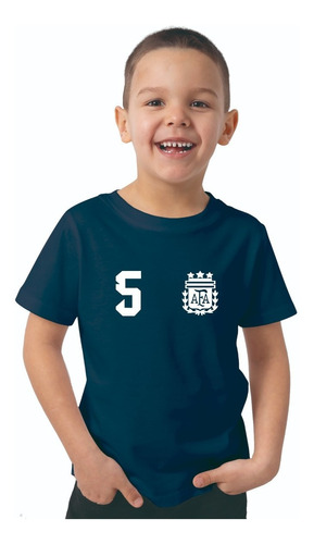 Remera Azul Niño Leandro Paredes 5 Seleccion Afa Arg  Futbol