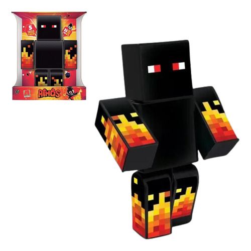 Boneco Minecraft Athos 35cm Streamers Pontos Articulados