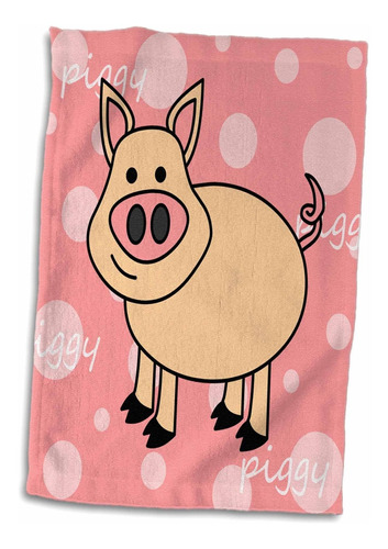 Diseño De Cerdito Rosa Rosa 3d ?? Toalla Happy Pig, ...