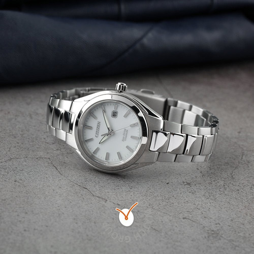 Citizen Donna Super Titanio Lady Ew2610-80a ....... Dcmstore Correa Gris Bisel Plata Fondo Blanco