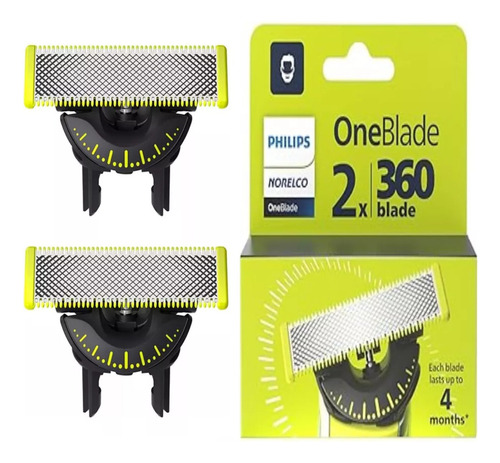 Cuchilla Navaja 360° Repuesto Philips Oneblade Qp420 Kit 2pz