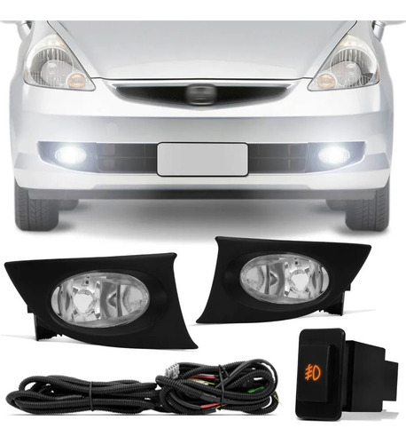 Kit Farol Milha Honda Fit 2006 2007 2008 Botao Original