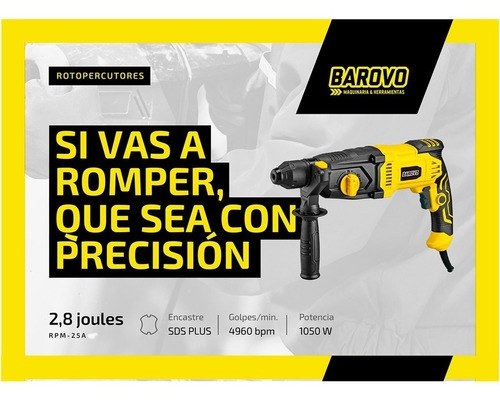 Rotomartillo Barovo Plus 1050w 2.8j Maletin 3.3kg Rpm-25a