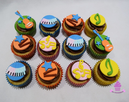 12 Cupcakes De Minibeat Musica -mesa Dulce Tematica Infantil