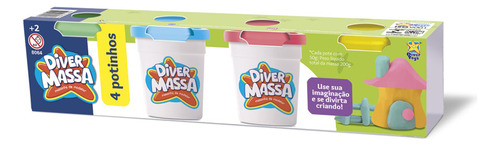 Kit de conjunto de massa Diver Massa X4 potes Divertoys Ik Color Multicolor