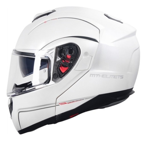 Capacete Articulado Mt Atom Sv Gloss Pearl White Branco