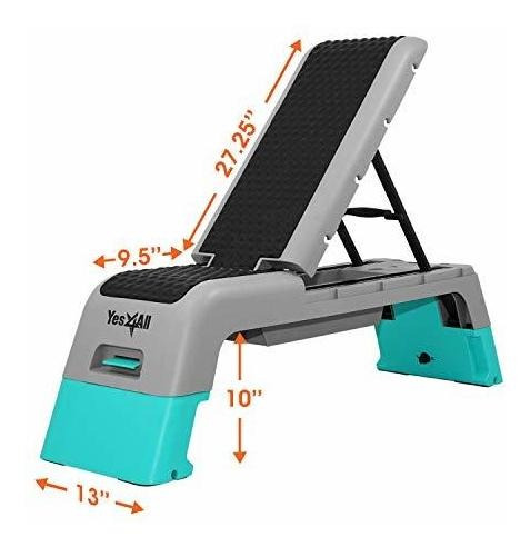 Banco De Entrenamiento Y Step Gym Multifuncional Gris Kl