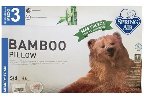 Almohada Bamboo Spring Air Firmeza Media Est ndar Env o gratis