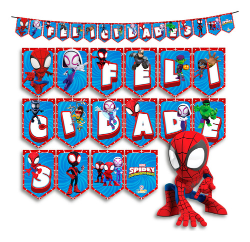 Banderín Spiderman Letrero Banner Cumpleaños Imprimible Pdf