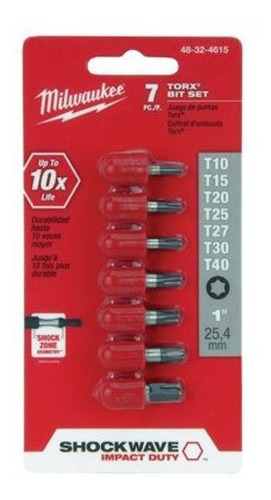 Herramienta Milwaukee Electrica  Torx Ins Bit Set