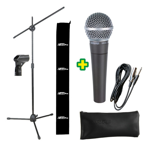 Combo Microfono Shure Sm58 + Pie + Cable + Pipeta + Funda